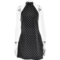 Fashion Polka Dot Dress Vintage High Waist Sleeveless Backless Neck Lace-up Dress Sexy Party Luxury Women Dresses Y2k