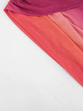 Colorful Gradient Print Dress Women Backless Sleeveless Halter Deep v-Neck Mesh Folds Summer Fashion Mini Bodycon