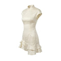 Luxury Ruffled Dress Women's Elegant Pleated Patchwork Slim Vintage Dress Summer New Chic Women's Party Evening Dress