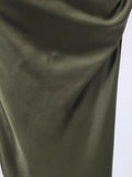 Solid Slimming Dresses for Women Slanted Collar Sleeveless High Waist Temperament Dress Female Fashion