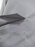 Minimalist Casual Style Gray Oversized Shirt for Women Stand Collar Long Sleeve Buttons Accent for Office Commute
