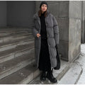 Warm Stand Neck Cotton Long Coats Women Elegant Single Breasted Zipper Belt Lace Up Outwear Female Winter Chic High Streetwear