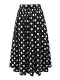 Beach Party Two Piece Set for Women Halter Neck Sleeveless Vest High Waist Polka Dot A Line Midi Skirt Suit Female