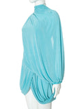 Elegant Women 2 Piece Set Strapless Shawl Vest Crop Tops+Irregular Pleats Skirts Sexy Matching Club Party Trend Suit