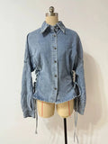 Retro Lace Up Women Jackets Lapel Collar Long Sleeve Fitted Jacket for Casual Daily City Stroll Wear Fashion Autumn