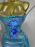 Sparkly Gold Sequin Sexy Top Two Pieces Set 2025 Women Celebrate Party Birthday NightClub Performance Dancer Show Stage Outfit
