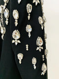 Black Slim Women Long Suit Blazer For Wedding Luxury Crystal Diamond Vestidos Formal Office Lady Custom Made Prom Party Gown