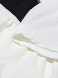Elegant Colorblock Patchwork Bow Dresses For Women Strapless Sleeveless High Waist Formal Long Dress Female Wedding Gowns