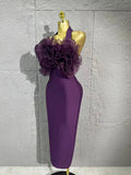Opulent Lavender Bandage Dress Women Party Dress Bodycon Elegant Sexy Evening Birthday Club Outfits Cocktail Party
