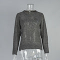 Mohair Round Neck Pullover Sweater For Women 2025 Spring Summer New Knitted Bottom Semi-sheer Knit Sweater Female Top