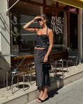 Summer Dress 2-Piece Set Women's Sexy Polka Dot Top Casual Maxi Skirts Sets Casual Party Vacation Y2k Female Dress Set