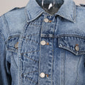 Personalized Street Denim Jacket 2025 New Fashion Ruffled Edge Single Breasted Lapel Denim Coat For Women Jeans