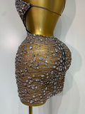 New Arrival Women Sexy Backless Hollow Out Diamond Evening Prom Gown Birthday Luxury Celebrate Stage Nightclub Outfit