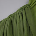 Elegant Pleated Mesh Shawl Maxi Dress Chic Long Sleeve Slim Fit Dresses 2026 Spring New O-Neck Party Prom Gowns Chic