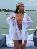 Irregular Backless Women Dress Coquette Beach Vacation Wild See Through Halter Bell Sleeve Sexy Midnight Club Bodycon