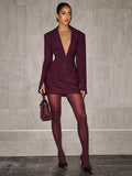 Elegant Office Dress Women Sexy Single-Breasted Hidden Buttons V-Neck Full Sleeve Folds Fashion Commute Bodycon