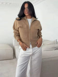 Women Stand Collar Knitted Two Piece Set Belted Long Sleeve Sweater Top Wide Leg Pants 2026 Autumn Winter Casual Knit Outfit