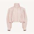 Fashion Shoulder Padded Short Windbreaker Women Solid Full Sleeve Turn-down Collar Single Breasted Coat Lady Autumn Chic Coats