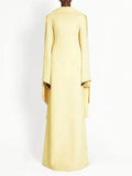 Evening Dresses Long Sleeves O Neck Slim Maxi 2026 Women Dinner Party Gowns With Shawl Pearls Elegant Wedding Robes Lady