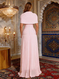 Women'S Pink Shawl+Strapless Dress 2-Piece Design Bandage Dress Elegant Celebrity Party Wedding Guest Dress