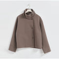Stand Collar Women's Outerwear Single Breasted Long Sleeve Coat Solid Loose Woolen Coat Daily Commuter Wear Fall Collection 2026