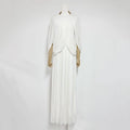 Chic Draped Maxi Dress Women Elegant Flutter Sleeve Turtleneck Patchwork Long Dresses 2026 Lady New Evening Party Gowns