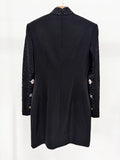 Heavy industry bead Diamonds Slim mini Dresses For Women Stand Neck long Sleeves High Waist Temperament Mini Dress Female