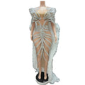 Spring Fashion Mesh Shawl Hip Wrap Dress Company Annual Meeting Host Performance Dress Party Vestidos De Noche De Lujo De Fiesta