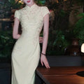 Olive Girl Green Embroidered Qipao for Garden Wedding 2026 Fairycore Photoshoot Everyday Wear S-XXL XS-3XL Plus Size Embroidered Romantic Garden Party Editorial Not Costume Qipao Cheongsam Chinese Dress Chinese Heritage Fashion Women