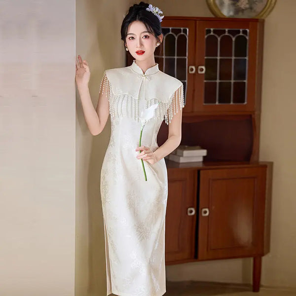 Lace Sleeveless Chinese Style Suzhou Long Cheongsam Improved Young Style 2026 New Female Qipao Dress