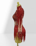 Luxury Hot Diamond Shiny Sequined Tassel Jumpsuit Fashion Party Stage Performance Dress Birthday Outfits Vestidos Fiesta De Lujo