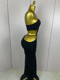 Women Sexy Halter Hollow Out Sleeveless Black Red Bodycon Long Bandage Dress Celebate Prom Elegant Luxury Birthday Club Dress