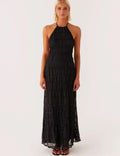 Fashion Backless Ruched Long Dress For Women Halter Lace Up Sexy Ruffle Dress Loose Female 2025 Summer New Vacation Dress
