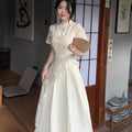 Improved Tassel Embroidered Cheongsam Dress Qipao Women's Clothing Summer 2026 Elegant Girl Irregular Waist Long Dress