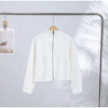 Elegant Women's Knitted Cropped Jacket Coat Cardigan Long Sleeve Sweater Top Streetwear Outfit 2026 Spring New Casual Daily Wear