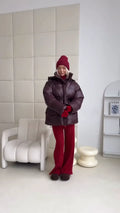 Solid Color Hooded Mid Length Zipper Jacket Fashion Women's Drawstring Waistband Pocket Coat Winter Street Daily Outwear 2026