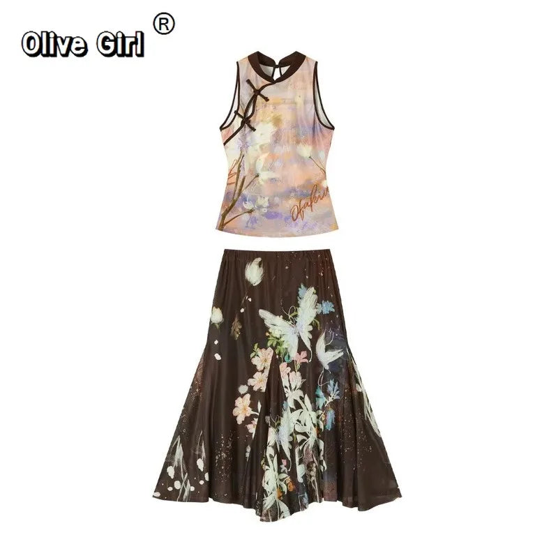 Olive Girl Yellow Dramatic Jacquard Set for Garden Wedding 2026 Fairycore Photoshoot Everyday Wear Jacquard S-XL XS-3XL Plus Size Dramatic Silhouette Romantic Garden Party Editorial Not Costume Jacquard Set Chinese Set Chinese Heritage Fashion Women