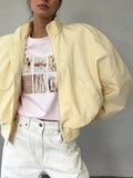 Retro Women Jackets Stand Collar Long Sleeve Basics Loose Jacket for Street Casual Outing Wear Fashion Autumn New
