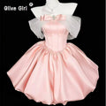Olive Girl Pink Romantic Dress for Garden Wedding 2026 Fairycore Photoshoot Everyday Wear XS-XXXL XS-3XL Plus Size Romantic Garden Party Editorial Not Costume Dress Chinese Heritage Fashion Women