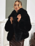 Women Fur Coat Women 2026 Plush White Bomber Jacket Solid Crop Long Sleeve Jacket Warm Winter Coats Female Casual Fur