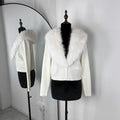 Fur collar Sweaster Cardigan Women's Buttons Long Sleeve Solid Slim Knitted Coat Female Autumn Winter Commuting Cardigan