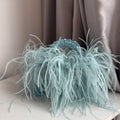 Pearl Bead Bag With Feather Fur Designer Brand Clear Acrylic Crystal Stone Box Tote Handbag Women Handmade Party Purse