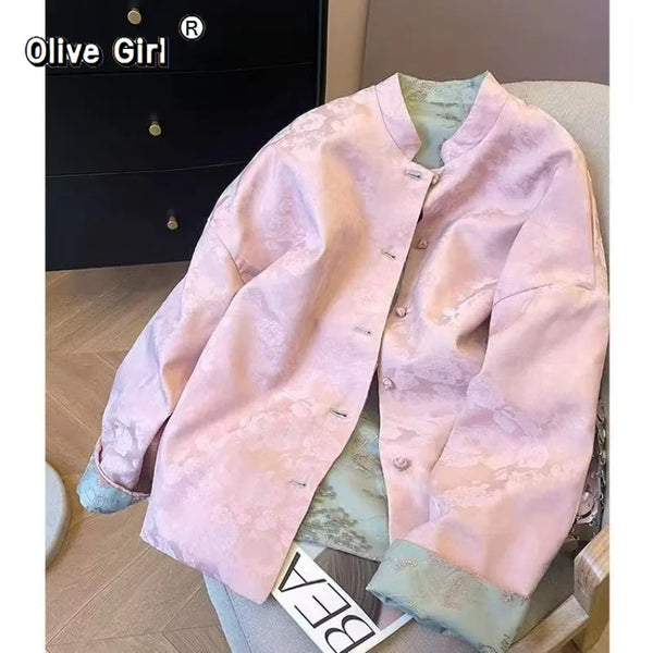 Olive Girl Red Embroidered Embroidered Jacket for Ren Faire 2026 Garden Wedding Fairycore Photoshoot Everyday Wear M-3XL XS-3XL Plus Size Hand Embroidered Dramatic Silhouette Romantic Garden Party Editorial Not Costume Chinese Heritage Fashion Women