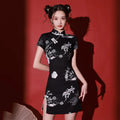 Elegant Female Qipao Dress Retro Mandarin Collar Cheongsam Sexy Mermaid Evening Party Dress Applique Vestidos De Festa