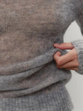 Mohair Round Neck Pullover Sweater For Women 2025 Spring Summer New Knitted Bottom Semi-sheer Knit Sweater Female Top