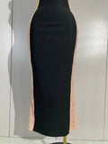 Elegant Celebrity Evening Club Party Prom Luxury Birthday Dress Woman Sexy Lace Patchwork Sleeveless Bodycon Long Bandage Dress