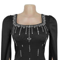 iDress Real Photo Fairytale Square Collar Celebrity Rhinestones Saudi Arabian Bespoke Occasion Dresses Long Sleeve Party Dresses