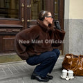 Iconic Chic Street Fashion Girls Faux Mink Fur Hoodies Sweatshirts Women Retro Luxury Front Zipper Eco Fur Jacket Coats