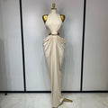 Women Sleeveless Sexy Cut Out Maxi Long Bodycon Dresses Luxury Birthday Evening Party Celebrity Elegant Wedding Guest Dress