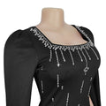 iDress Real Photo Fairytale Square Collar Celebrity Rhinestones Saudi Arabian Bespoke Occasion Dresses Long Sleeve Party Dresses